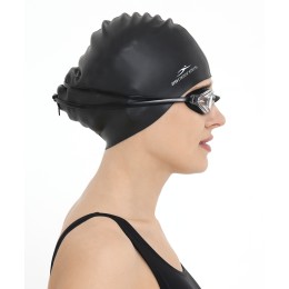 Шапочка для плавания Mamana Black, силикон, для длинных волос