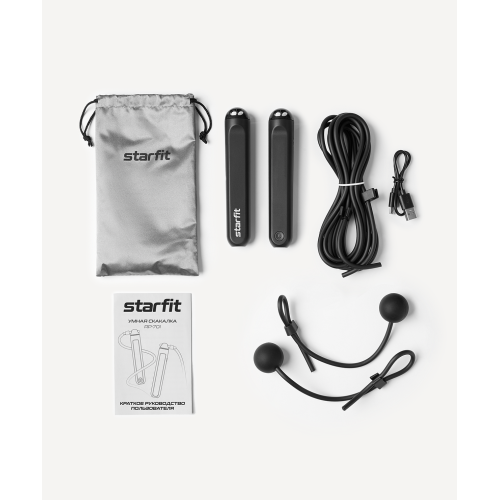 Скакалка Starfit RP-701, умная, 3 м, черный