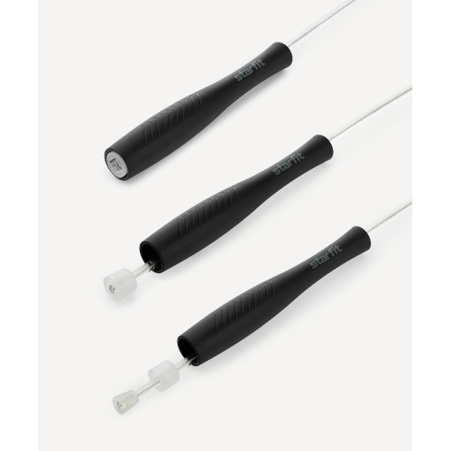 Скакалка Starfit RP-501 ПВХ, с пластиковыми ручками, 3 м, черный