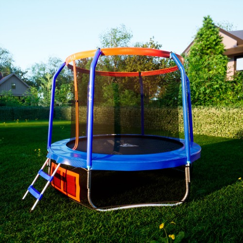Батут DFC JUMP BASKET 8ft с внутренней сеткой и лестницей (244 cм)