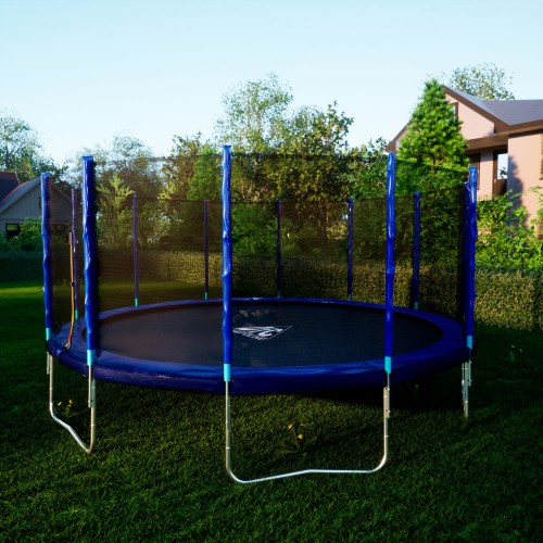 Батут DFC Trampoline Fitness 16ft (488 см) с внешней сеткой, синий