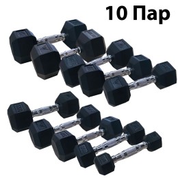 Гантельный ряд DFC от 1 кг до 10 кг