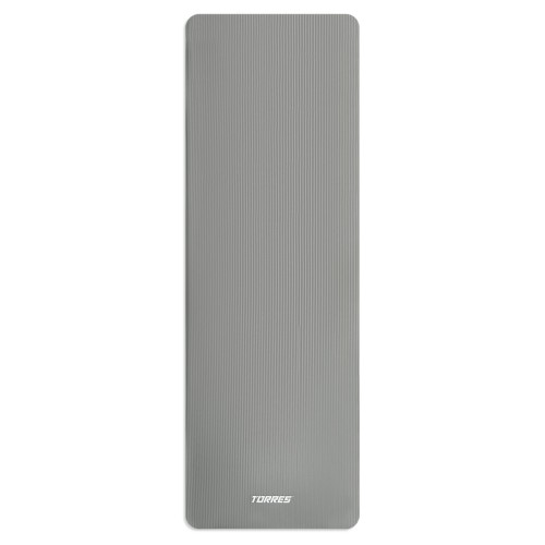 Коврик для йоги TORRES SOFT, каучук 1 см, 181х61 см, серый