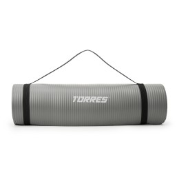 Коврик для йоги TORRES SOFT, каучук 1 см, 181х61 см, серый