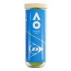 Мяч теннисный Dunlop Australian Open, 601601, 3 шт, одобр.ITF, фетр,нат.резина, желтый