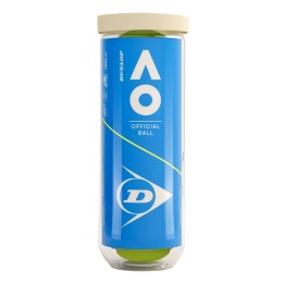 Мяч теннисный Dunlop Australian Open, 601601, 3 шт, одобр.ITF, фетр,нат.резина, желтый