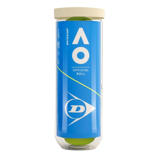 Мяч теннисный Dunlop Australian Open, 601601, 3 шт, одобр.ITF, фетр,нат.резина, желтый