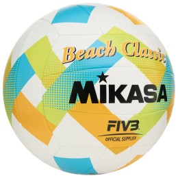 Мяч для пляжного волейбола Mikasa, размер 5, Сине-желтый