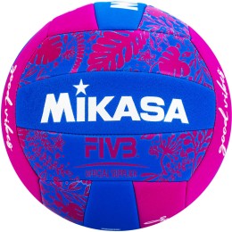 Мяч для пляжного волейбола Mikasa, размер 5, Сине-розовый