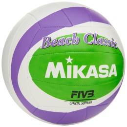 Мяч для пляжного волейбола Mikasa, размер 5, Фиолетово-зеленый