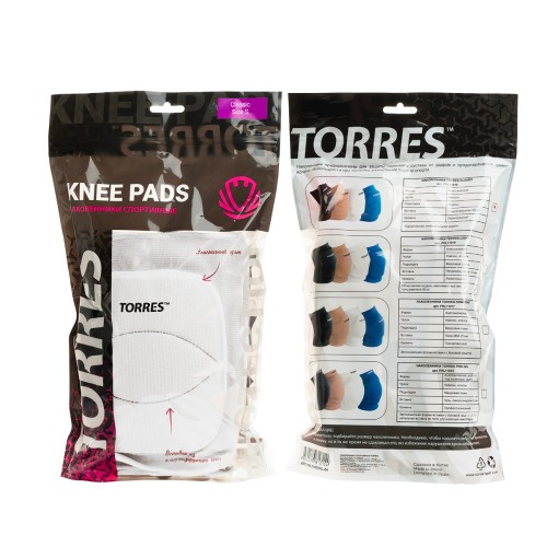 Наколенники спортивные TORRES Classic, S, Белый