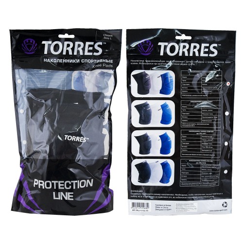 Наколенники спортивные TORRES Classic, S, Синий