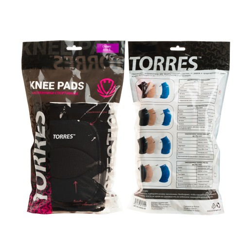 Наколенники спортивные TORRES Classic, S, Черный