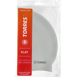 Шапочка для плавания TORRES Flat, Серебристый