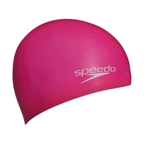 Шапочка для плавания SPEEDO Plain Moulded Silicone Cap Jr,  детская, Ярко-розовый