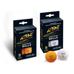 Мячи для настольного тенниса Atemi 3* оранж., 6 шт.