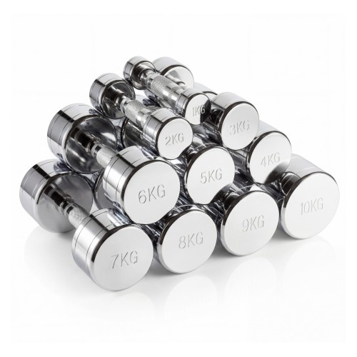 Набор гантелей хром (пары) от 1-10 кг VictoryFit VF-SET110-CR