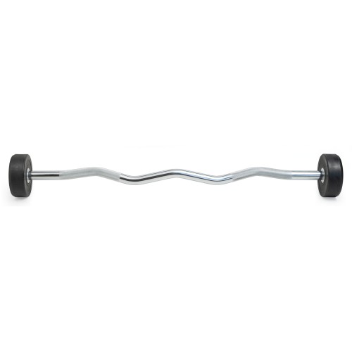 Штанга неразборная обрезиненная 7,5 кг. Изогнутый гриф. VictoryFit VF-DX5075