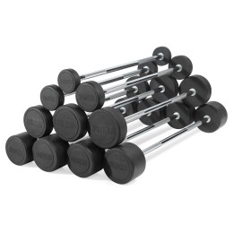 Штанга неразборная обрезиненная 7,5 кг. Прямой гриф. VictoryFit VF-DX4075