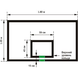 Щит баскетбольный JAGUAR-SPORT игровой 1050х1800 мм, ФАНЕРА (толщина фанеры 15 мм) на металлокаркасе 