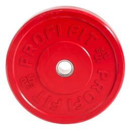 Бамперный диск для штанги каучуковый, красный, JAGUAR-SPORT D-51, 25 кг
