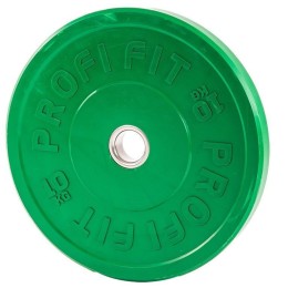 Бамперный диск для штанги каучуковый, зеленый, JAGUAR-SPORT D-51, 10 кг