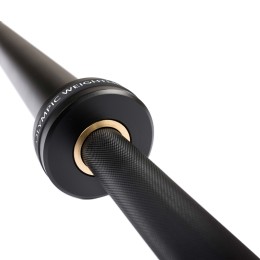 Гриф для штанги JAGUAR-SPORT BLACK, D-50, L2200, гладкая втулка, до 500 кг, замки-пружины