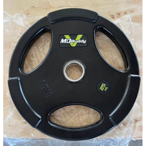 Диск обрезиненный тренировочный с тройным хватом MD Buddy MD1018 25кг
