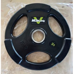Диск обрезиненный тренировочный с тройным хватом MD Buddy MD1018 10кг