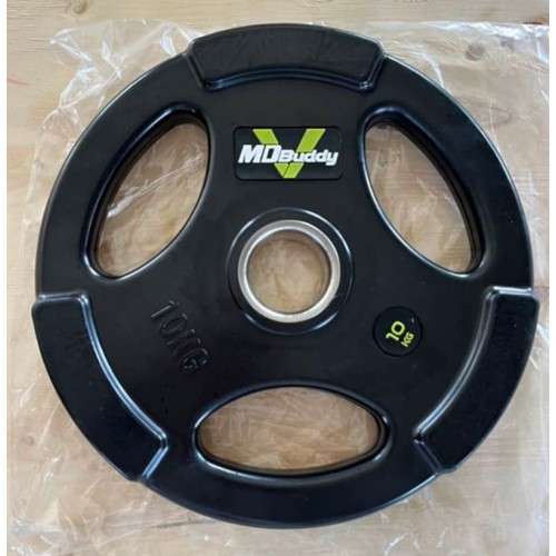 Диск обрезиненный тренировочный с тройным хватом MD Buddy MD1018 10кг