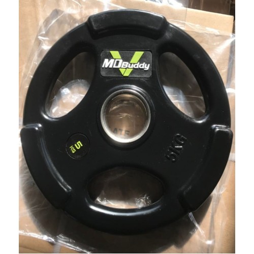 Диск обрезиненный тренировочный с тройным хватом MD Buddy MD1018 5кг