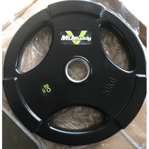 Диск обрезиненный тренировочный с тройным хватом MD Buddy MD1018 20кг