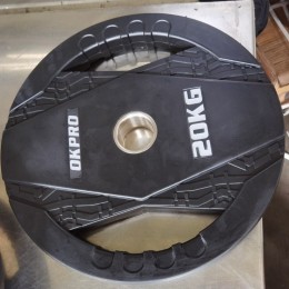 Диск обрезиненный тренировочный с двойным хватом OKPRO OK2005C 20 кг