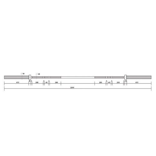 Гриф олимпийский прямой 220 см до 680 кг OKPRO OK5002-1