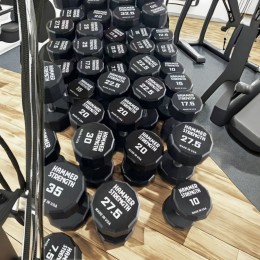 Гантельный полиуретановый ряд от 2,5 до 25 кг, шаг 2,5 кг Gymmaster ANA-072