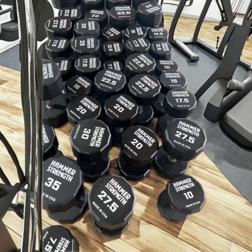 Гантельный полиуретановый ряд от 27,5 до 50 кг, шаг 2,5 кг Gymmaster ANA-072