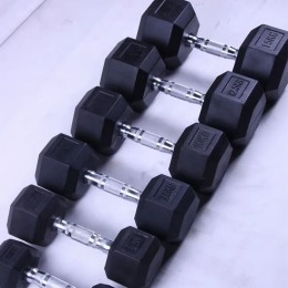 Гантельный ряд от 2,5 до 25 кг (10 пар) шаг 2,5 кг Gymmaster ANA-101