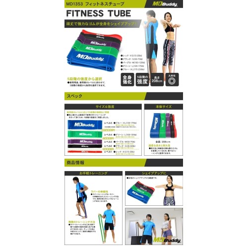 Резиновая петля тренировочная XS (1,3 см) длинная MD Buddy MD1353 красная