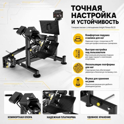 Гиперэкстензия с отягощением Insight Fitness BL33