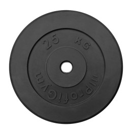 Диск «Profigym» тренировочный обрезиненный 25 кг черный 31 мм (металлическая втулка)