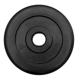 Диск «Profigym» тренировочный обрезиненный 2.5 кг черный 31 мм (металлическая втулка)