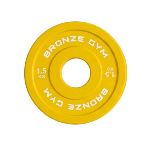 Диск олимпийский BRONZE GYM тяжелоатлетический желтый 1,5 кг