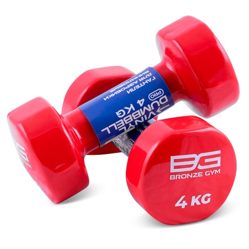 Гантели для аэробики виниловые BRONZE GYM, 4 кг, пара