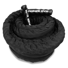Канат тренировочный BRONZE GYM 3.8 см х 12м, 9кг (с защитным рукавом)