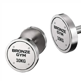 Набор стальных гантелей BRONZE GYM, 12-30 кг - 10 пар, шаг 2 кг