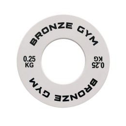 Диск калиброванный BRONZE GYM для пауэрлифтинга белый 0,25 кг