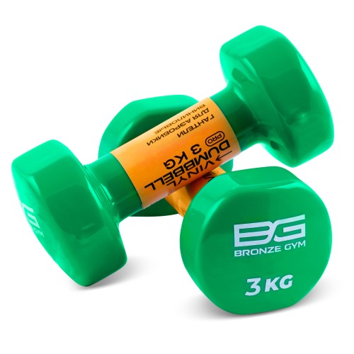 Гантели для аэробики виниловые BRONZE GYM, 3 кг, пара