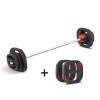 Памп-штанга для аэробики 19,8 кг c двумя дополнительными дисками по 5 кг REBEL