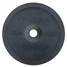 Диск для штанги олимпийский Profigym 25 кг, черный