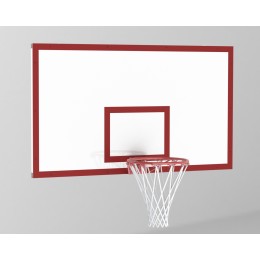 Щит баскетбольный игровой 1800х1050 без рамы ФАНЕРА 18 мм цвет разметки Красный